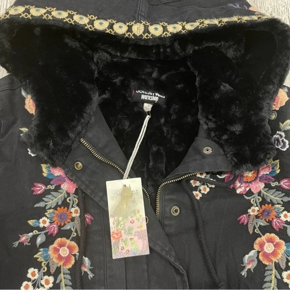 JOHNNY WAS SABAH FAUX FUR LINED MILITARY JACKET S - Picture 5 of 8